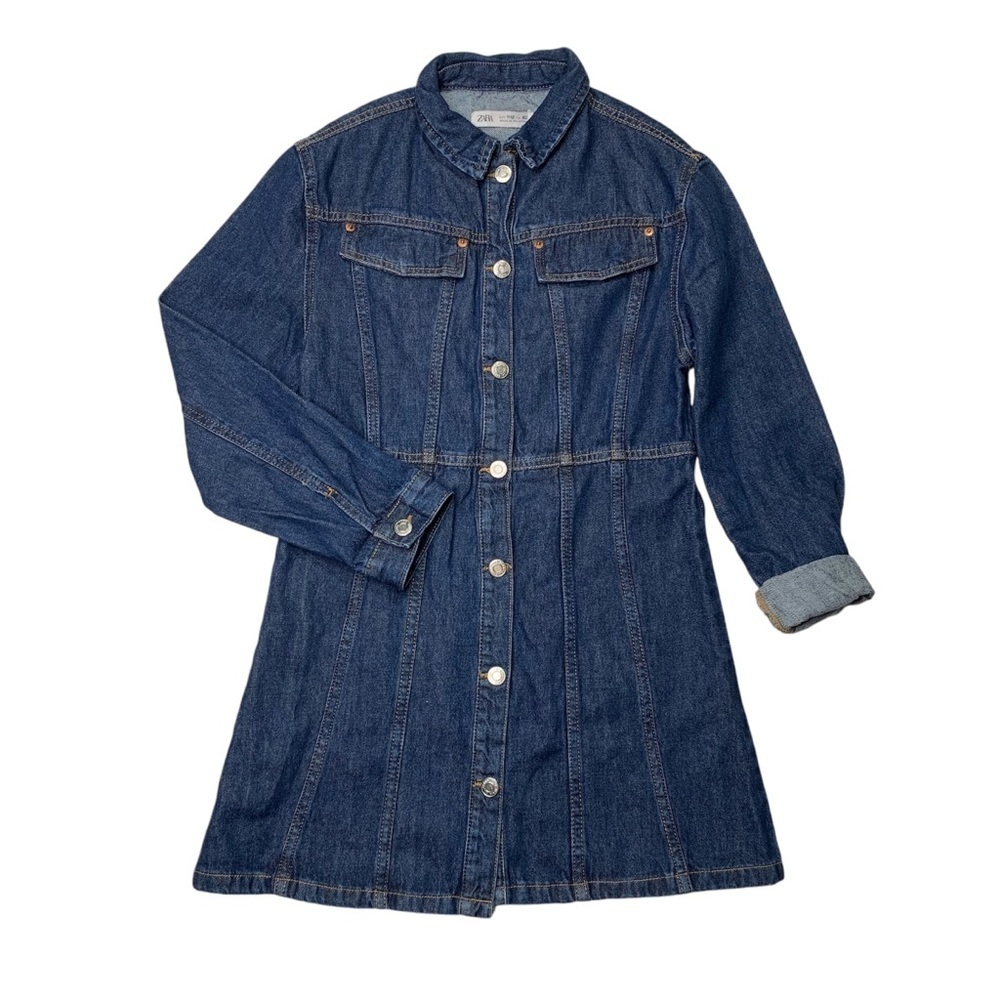 Zara girls 11-12‎ Y Blue Duster Denim Jacket